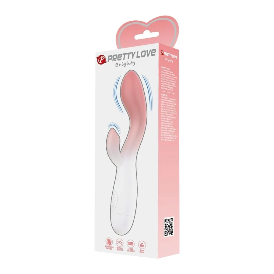 PRETTY LOVE - VIBRATORE PUNTO G LUMINOSO + STIMOLATORE CLITORIDEO 30 VIBRAZIONI ROSA